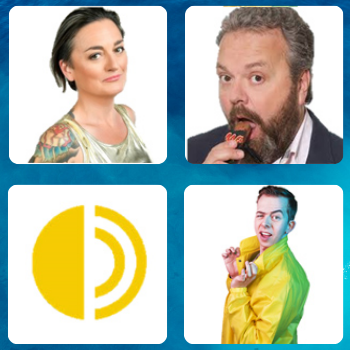 Clockwise from top left: Zoe Lyons, Chris Turner and Hal Cruttenden